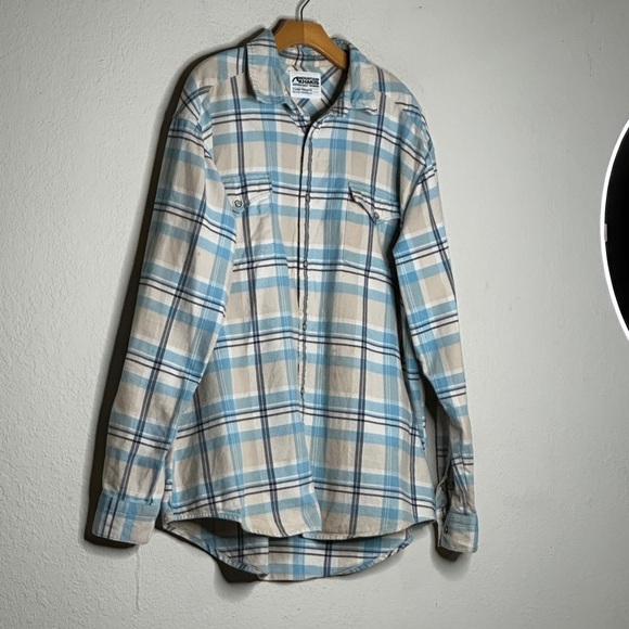 Mountain Khakis Teton Flannel Relaxed Fit Western Plaid Light Blue Size XL - Picture 2 of 9